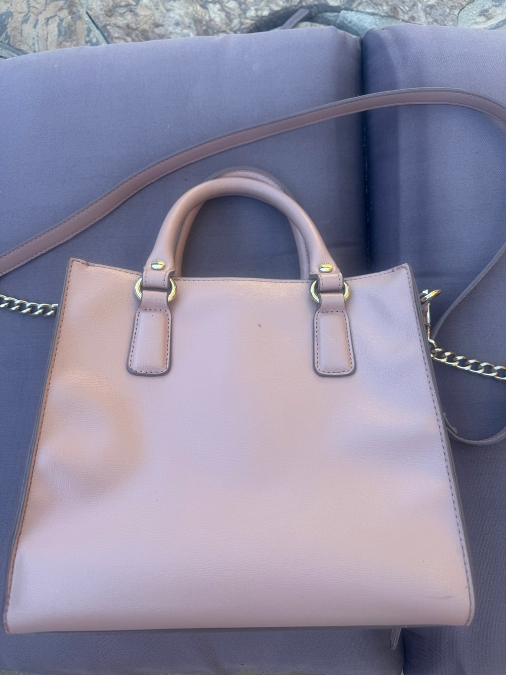 Carvela Kurt Geiger Mauve Pink Structured Satchel Crossbody Bag GUC - Picture 8 of 16